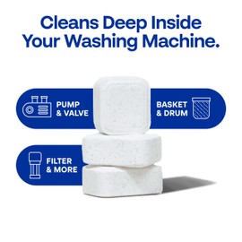 Earth Breeze Fresh Tabs - Washing Machine Cleaner Tablets - Deep Cleaning to Fight Odor-Causing Residue for Front Loader, Top Load, HE Washers - for Fresher, Cleaner Laundry - 12 Month Supply
