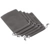 PATIKIL 5pcs Microfiber Pouch 14x10cm Grey Soft Storage Drawstring Gift