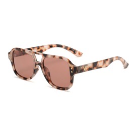 OUWEN Vintage Tortoise shell Rectangle Sunglasses for Men Women, Ladies Aviator Glasses Shades 50s 60s OW2239C