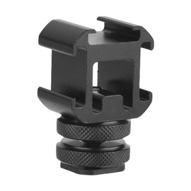 Diyeeni Hot Shoe Mount Adapter Triple Hot Shoe Base Mount Extend Holder Hot Shoe Connector for LED Video Light of Microphone Monitor