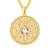 AENEAS 14K Gold Plated Sun Necklace for Women 925 Sterling