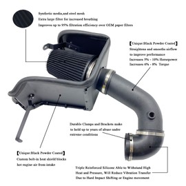 Cold Air Intake Kit High Performance Fit for 2009-2019 Dodge Ram 1500 2500 500 1500 Classic 5.7L V8 (Black&Black)