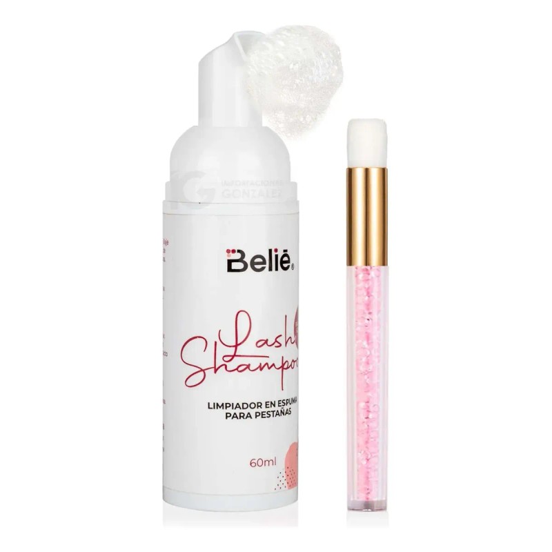 Kit Lash Shampoo Espuma Y Brocha Para Extensiones Pestañas