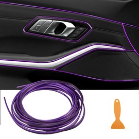TOMALL Car Interior Moulding Strip Car Decorative Filler Insert Strips 5M(16ft) Flexible Electroplating Decoration Styling Dashboard Accessories with Installing Tool (Purple)