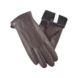 ROSYLINE Winter Gloves for Men Mens Leather Gloves Warm Winter Driving Gloves Brown M
