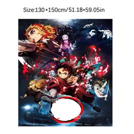 Driflo Demon-Slayer Blanket, Throw Blanket Demon-Slayer Impact, Blankets And Throws, Anime Blankets, Flannel Cute Throw, Perfect for Home, Bedroom, Sleepovers & Camping, 130x150 Cm, Anime Gifts