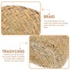 Ciieeo Mini Woven Trash Can Natural Straw Basket for Home