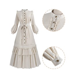 NSPSTT Victorian Dress for Women 1800s Vintage Dress Renaissance Costume Medieval Outfit,Size XXL