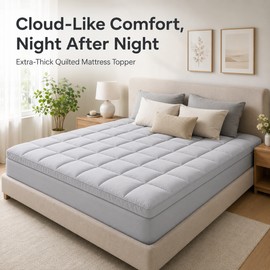 Extra Thick 1000GSM Cooling Mattress Pad, Deep Pocket Topper