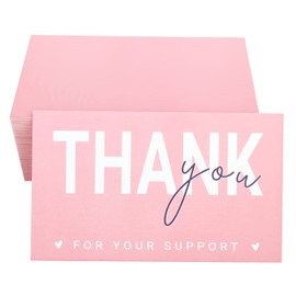 RXBC2011 Thank you for your support Card Client Appreciation Cards Greeting Package Insert for online business pack of 100 pink