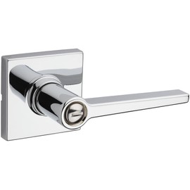 Kwikset Safe Lock Daylon Lever Square Rose Privacy Lock Polished Chrome