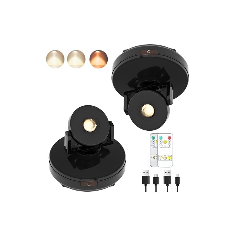 Wireless LED Spotlight 2 Pack, Rechargeable Uplights Battery Powered Picture