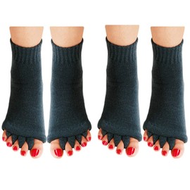 Homrap Toe Separator Yoga Gym Sports Massage Foot Alignment Socks 2 Pairs (CS-007E)