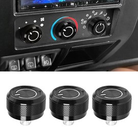 Xomzema 3Pcs Upgraded Control Switch Knob for Jeep Wrangler 1999-2006,Air Conditioning AC Heater Blower Fan Climate Control Knobs Switch Button,Replace 05011218AC 5011218AC