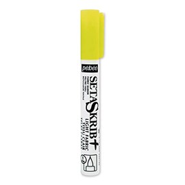 Pebeo SetaSkrib+ Fabric Felt Tip Marker, Fluorescent Yellow