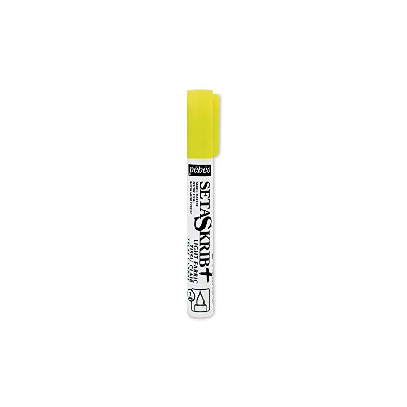 Pebeo SetaSkrib+ Fabric Felt Tip Marker, Fluorescent Yellow