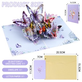 Ghope 3D Pop Up Birthday Greeting Card Butterflies and Flowers, 3D Pop Up Card with Envelope for Wife, Mother, Breast Girlfriend & Girlfriend (Thank You, Anniversary)