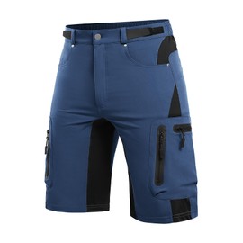 Cycorld Men's Mountain Bike Cycling Shorts, Men’s short, quick-drying MTB Shorts, Men’s Breathable Outdoor Bike Shorts (Mtb Outdoor Shorts-01) - indigo, size: l