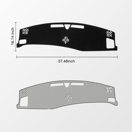 KUST Dash Cover for Hyundai Santa Fe 2024 2025 2026 (Without HUD) Polyester Dashboard Cover Non-Slip Interior Accessories for Hyundai Santa Fe Custom Fit Dash Mat Sunshade Windshield No Glare Black