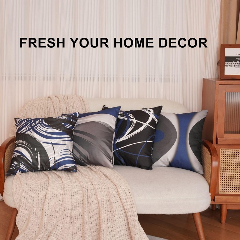 EZVING Throw Pillow Covers for Couch 18x18 Set of 4,Sofa