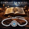 OHAYOO Compass Bracelet 925 Sterling Silver Eight-Tone Star Bracelet Birthstone