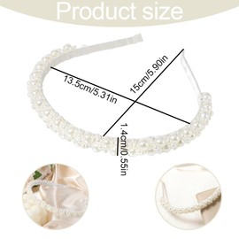 OUDQFCJ Perlen Haarreif, Haarreifen mit Perlen für Frauen, Haarband Hochzeit, Edler Haarschmuck, für den Alltag (Standard) (Weiß)