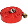 Red 2" x 100' Medium Duty PVC Lay Flat Discharge
