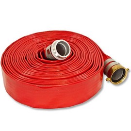 Red 2" x 100' Medium Duty PVC Lay Flat Discharge Hose and Backwash Hose
