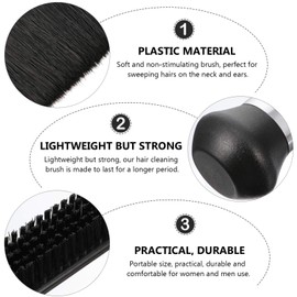 LALAFINA 3 Uds Plumero De Cuello Cepillo De Limpieza De Cabello Para Peluqueros Cepillo De Plumero De Cuello Conjunto De Plumero De Cuello Para Cepillo De Corte De Pelo Para El Cabello 6X6Cm Negro