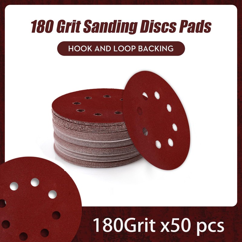 125mm Sanding Discs 8-Holes Aluminum Oxide Sandpaper for Woodworking with