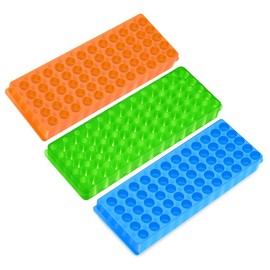 3Pcs Tube Rack Microcentrifuge Tube Racks Double-Sided Plate Centrifugal Pipe Rack for 0.5ml-2ml Centrifugal Pipe 60 Holes (Blue-Green-Orange)