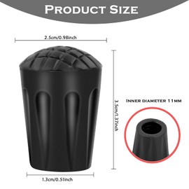 Rubber Buffer for Hiking Poles, Pack of 6 Walking Sticks, Rubber Tips, Crutch Capsule Non-Slip, Nordic Walking Poles, Rubber Buffers, Rubber Tips for Hiking Poles, Replacement Rubber Buffer