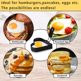 Egg Rings Stainless Steel 2 Pieces Egg Mould Fried Egg Mould for Pan Omlette Pan (L2)