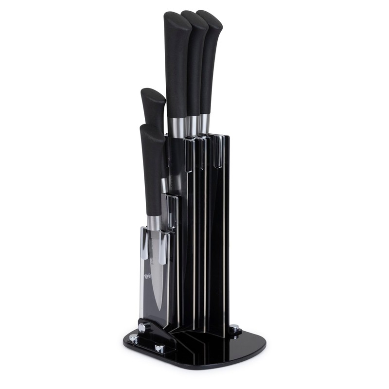 5 Piece Stainless Steel Knife Set with Acrylic Stand –