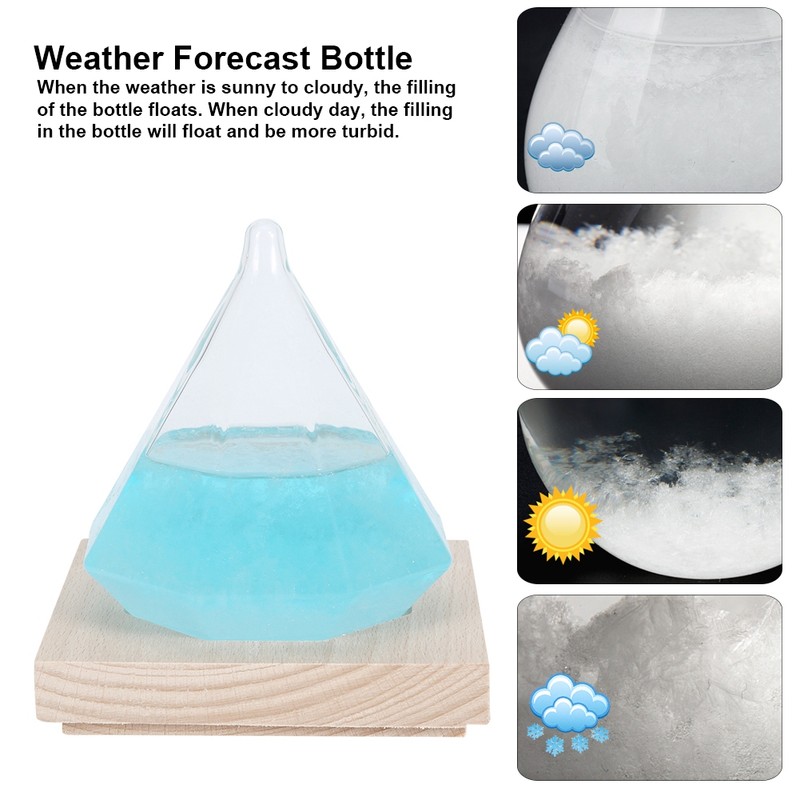 Distinctive Diamond Shape Weather Forecast Glass Bottle Home Decoration Birthday