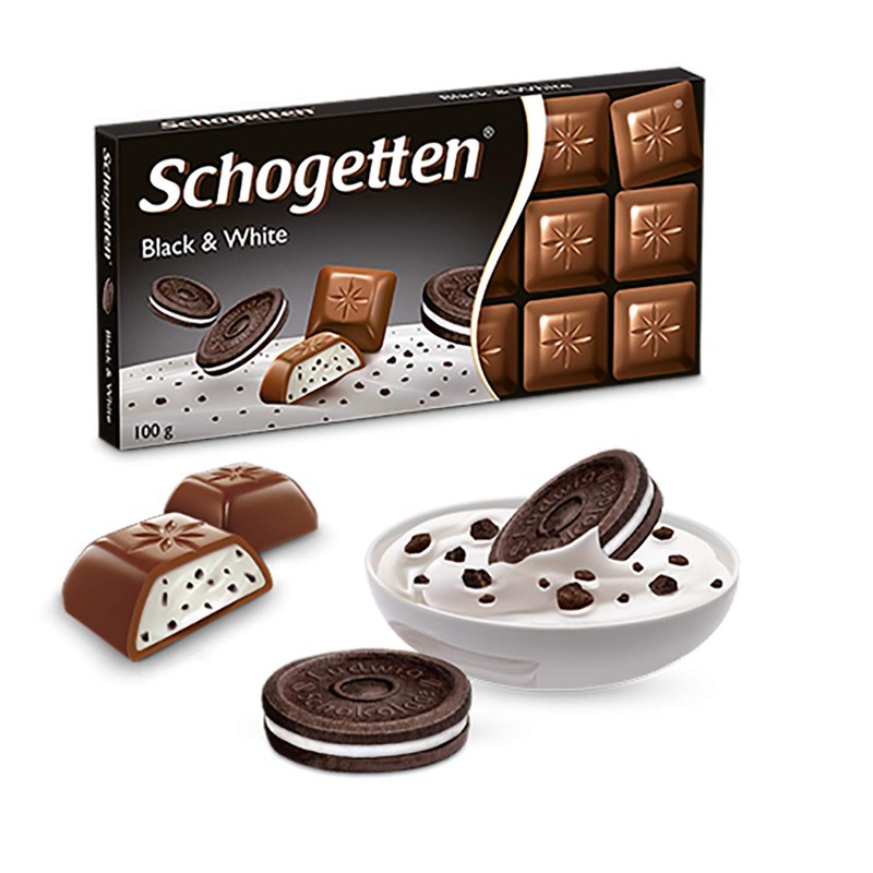 Schogetten Black & White Chocolate Bar Candy Original German Chocolate