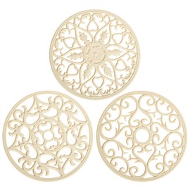 Smitchraft Silicone Trivets for Hot Dishes, Pots & Pans, Multi-Use Hot Pads Kitchen Quartz Countertops, Pot Holders Trivet Mat, Non-Stick Carved Heat Resistant Mats for Counter & Table, Set 3 Biege