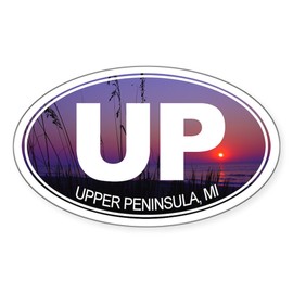 CafePress UP Upper Peninsula, MI Oval Car Bumper Sticker