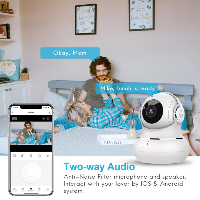 litokam Little elf Wifi Camera, Security Camera Indoor with 360°