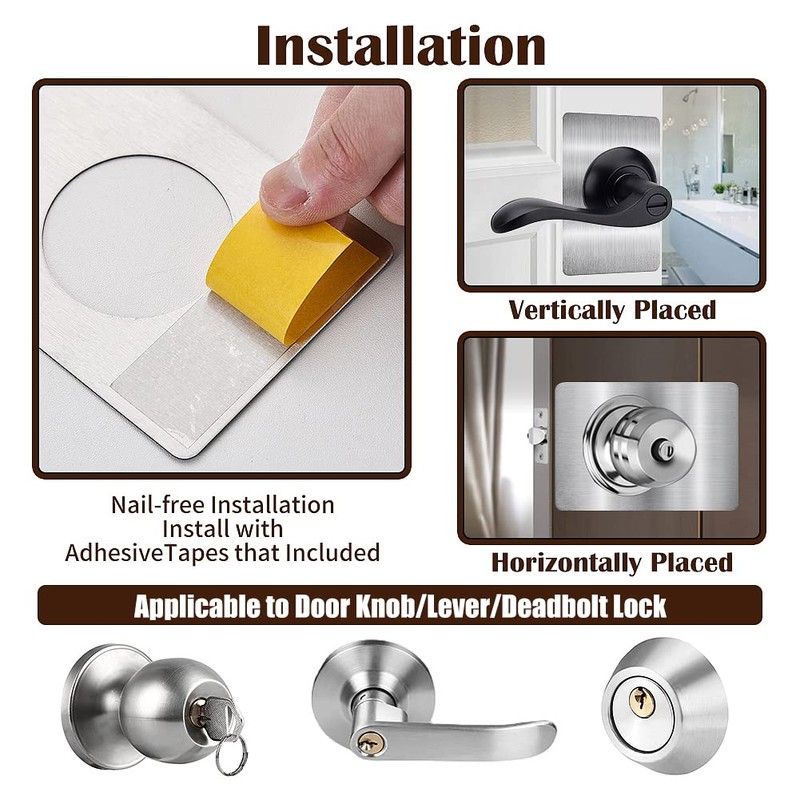 MOSECYOU Door Reinforcement Plate, Door Lock Repair Plate, Door Knob/Lever/Deadbolt