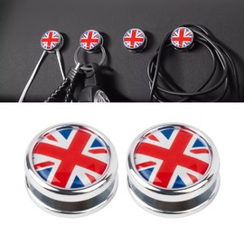 x xotic tech Hanger Stick on Car Dashboard Hook Holder Sticky Wall for Mask Key Fob USB Earphone Cable Sunglasses Compatible with Mini Cooper Accessories Universal (2 Pack, Red/Blue UK Union Jack)