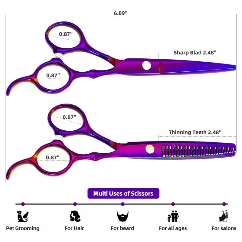 XUGOU Juegos De Tijeras Profesionales Para Cortar El Cabello De...