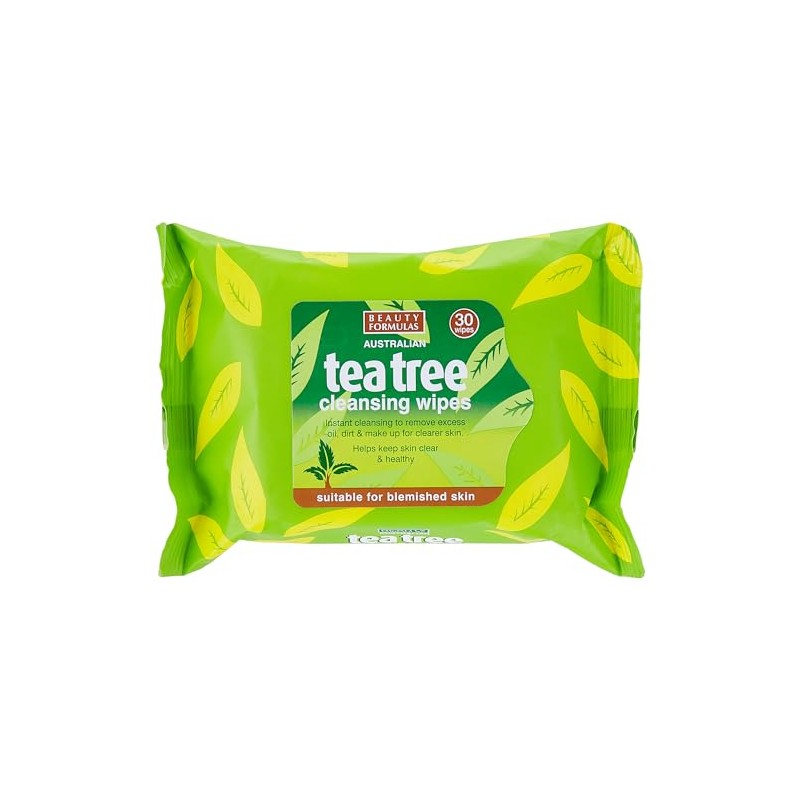 Beauty Formulas Australian Tea Tree Cleansing Wipes 30