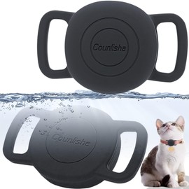 Silicone Holder for Tile Sticker (2024) for cat Collar, Slim Durable Cover tag for pet Necklace Accessories, Waterproof case Protect Tile Life360 Sticker Tracker for Dog,Bag (2 Pack,Black)