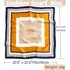 27.5" Mulberry Silk Like Head Scarf Women's Fashion Square Neck Satin Scarfs for Bag Hair Scarves Gift