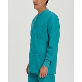 Landau Essentials 7551 - chamarra quirúrgica de ajuste relajado con 5 bolsillos para hombre, verde azulado, 3X-Large Big