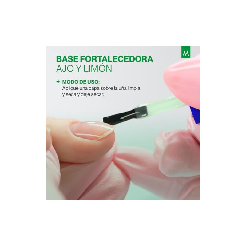 Masglo Base Fortalecedora Ajo y Limón – Esmalte Tradicional para
