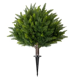 BCBLF Faux Boxwood Balls for Outdoor Planters Topiary, Artificial Plants Outdoor, Artificial Boxwood Topiary, Spike Set of 2