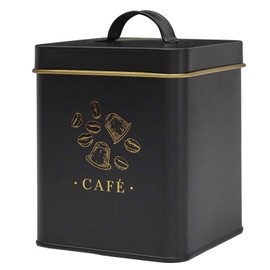 COOK CONCEPT, BT6811, Elegant Metal Box for Storing Coffee, Chic and Modern Design, Airtight for Optimal Freshness, Ideal for Various Foods, Black and Gold, 1 L