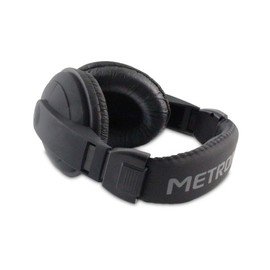 Metronic 480143 Wired Headphones Black, Lightweight and Adjustable, Stereo, 6 m Cord, 3.5 mm Jack Plug + 6.35 mm Adapter
